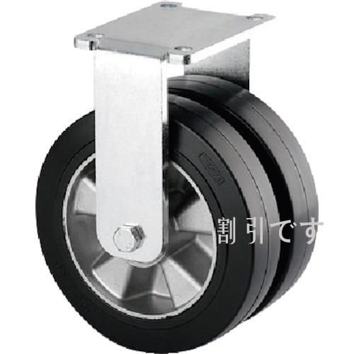 テンテキャスター　重荷重用高性能双輪キャスター”ＤＥＬＴＡ　ＴＷＩＮ”（ゴム車・メンテナンスフリー）　φ１６０　固定式　